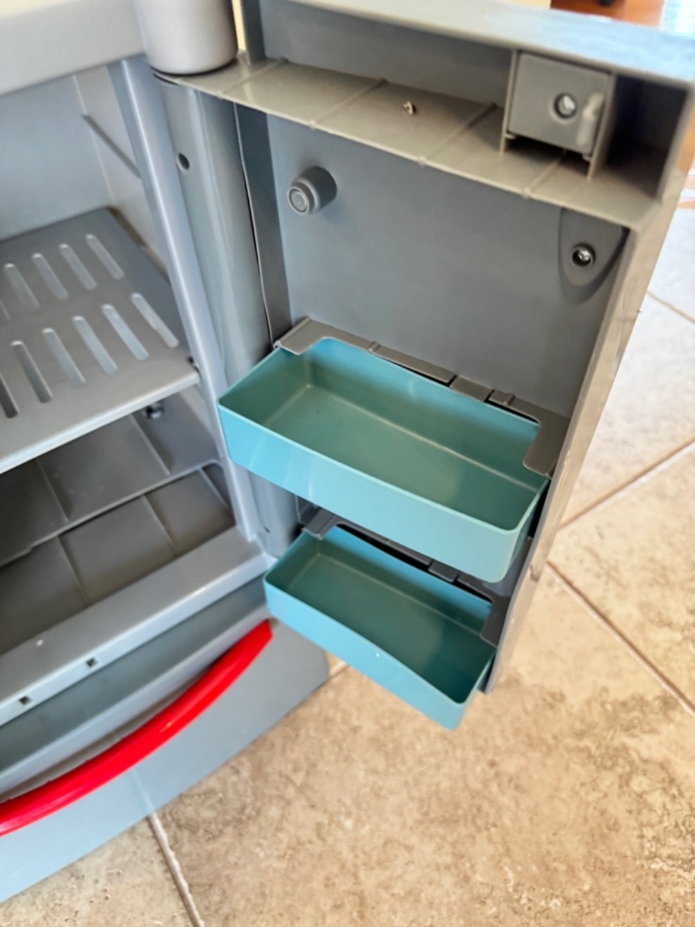 Little Tikes Grey & Blue Pretend Play Refrigerator Food Kids Toddler Boys Girls - Picture 6 of 9